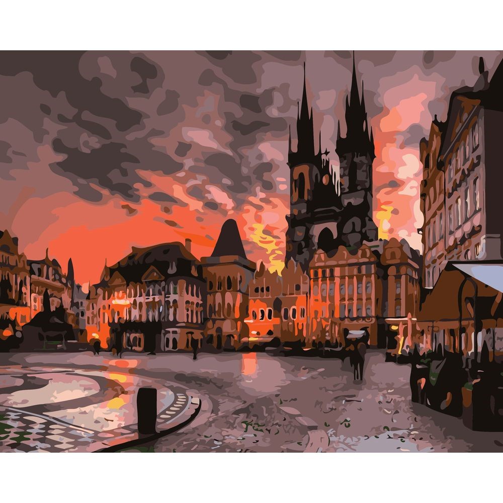 Bộ Tranh Sơn Dầu Kỹ Thuật Số Hình Vuông 40x50cm Kèm Khung Trang Trí Theo Số Phong Cách Cổ Điển 22796