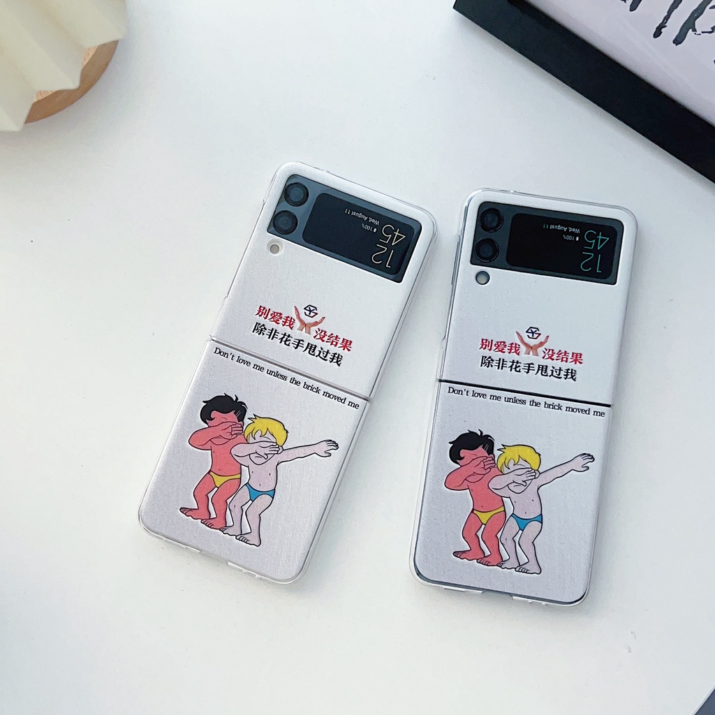 Ốp Điện Thoại Trong Suốt Họa Tiết Hoạt Hình Đơn Giản Cho Samsung Galaxy Z Flip4 Z Flip3 Samsung Z Flip4 Z Flip3