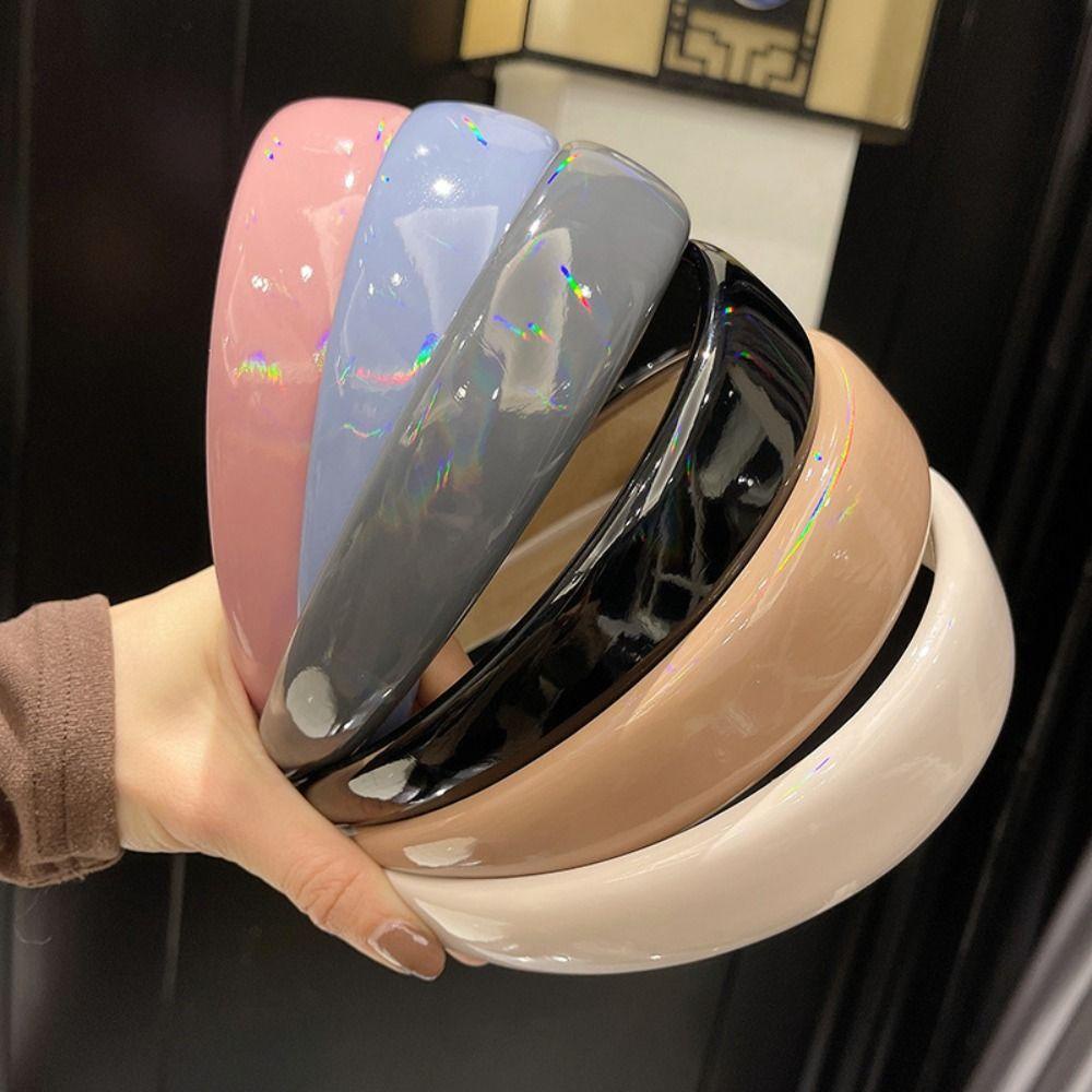 Băng Đô Da Pu Màu Laser Thời Trang Dành Cho Nữ