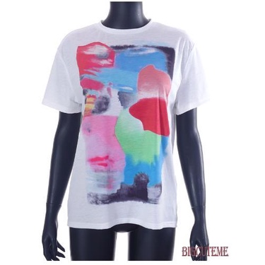 Áo Thun Tay Ngắn Cổ Thuyền Dáng Rộng In Họa Tiết Thời Trang Mùa Hè Dành Cho Nữ