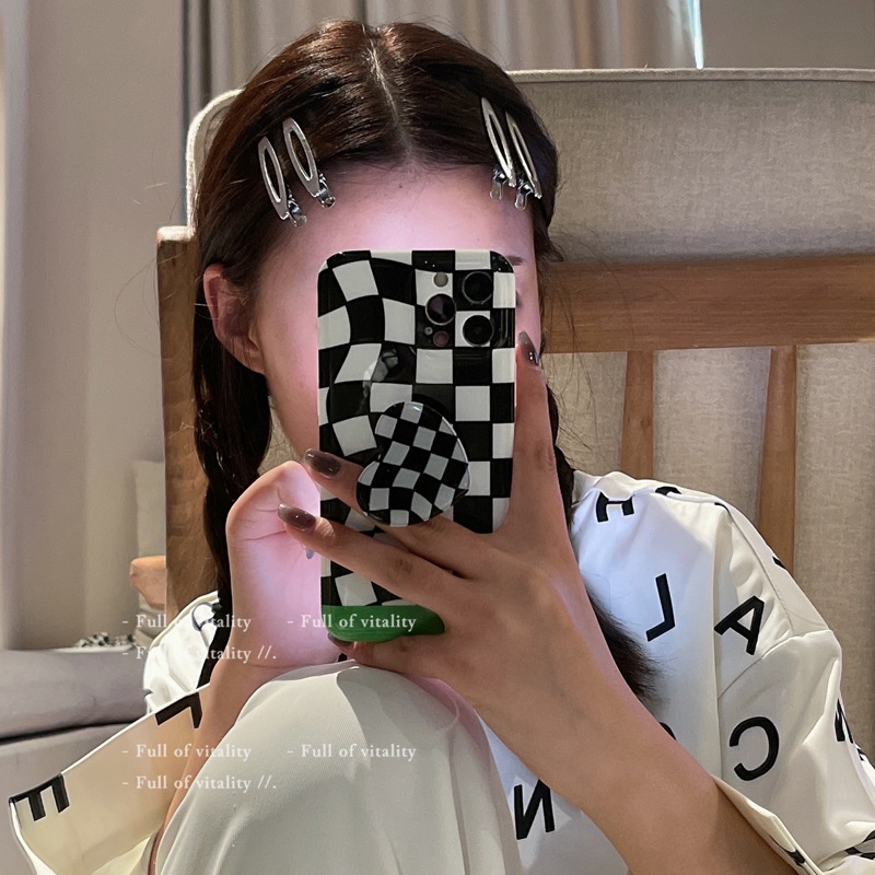 Kẹp Tóc Mái Một Bên Bằng Kim Loại Màu Đen Phong Cách Cho Nữ