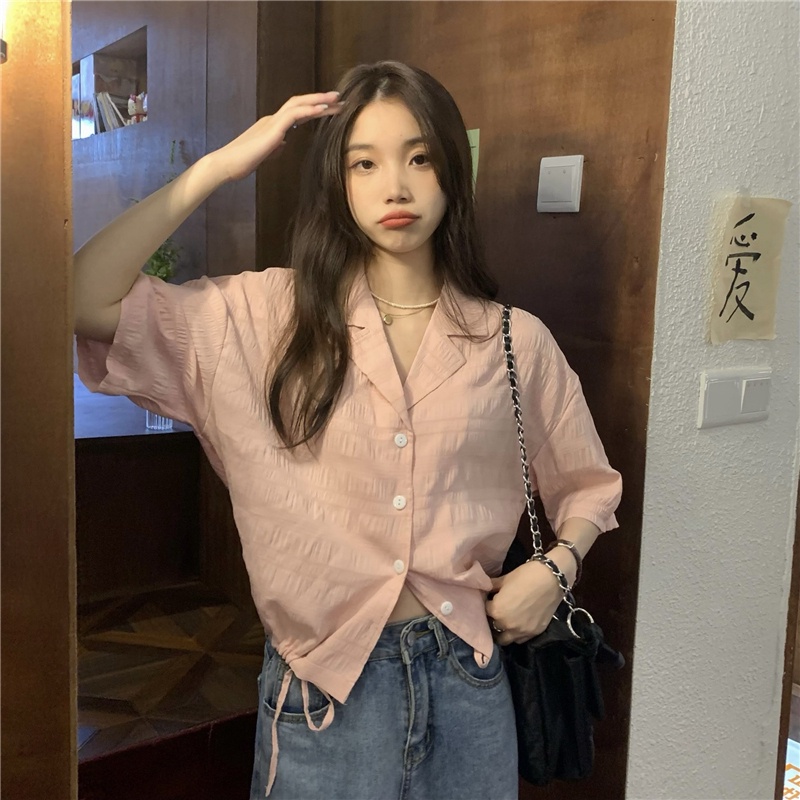 Áo NZN tay ngắn phối dây rút thời trang mùa hè năng động