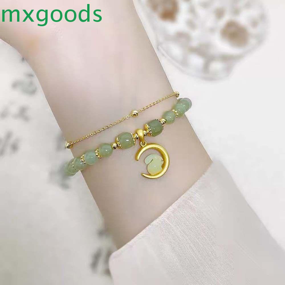 Vòng Đeo Tay Mặt Hình Thỏ Đính Đá Nephrite Trung Hoa Thời Trang Năm Mới Cho Nữ