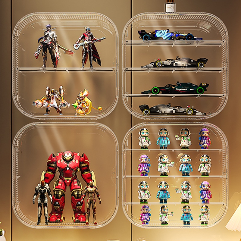 Hộp Trưng Bày Mô Hình LEGO Bằng acrylic Trong Suốt Gắn Tường Không Đục Lỗ Kèm Giá Đỡ Trưng Bày