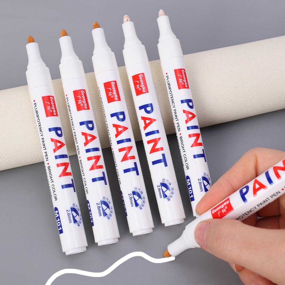 Bút Lông Đánh Dấu Đầu Dày 2.8mm Màu Trắng Chống Thấm Nước Phong Cách Cổ Điển Độc Đáo Trang Trí Nhà Cửa DIY