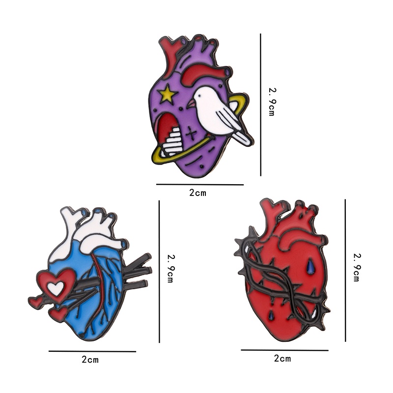 Huy Hiệu Cài Áo Hình Trái Tim In Chữ Imprisoned Love Phong Cách Punk Dành Cho Bạn Bè
