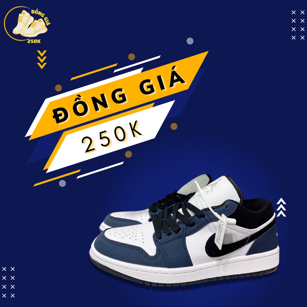 Giày thể thao Jordan cổ thấp màu xanh navy hàng 11 Full Box - Giày sneaker Jordan JD1 nam nữ xanh navy thấp cổ nam nữ