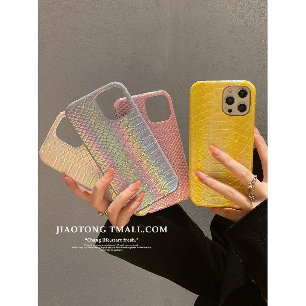 Ốp Điện Thoại Da Cá Sấu Màu Gradient Chống Sốc Cho Iphone 14pro max 13 / 12 11 14pro x xr 14plus