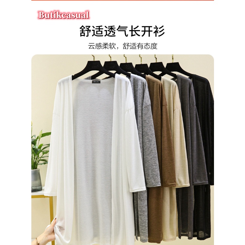 Áo Khoác cardigan Dáng Dài Rộng Tay Dài Chống Nắng Thời Trang Xuân Hè 2023 Cho Nữ