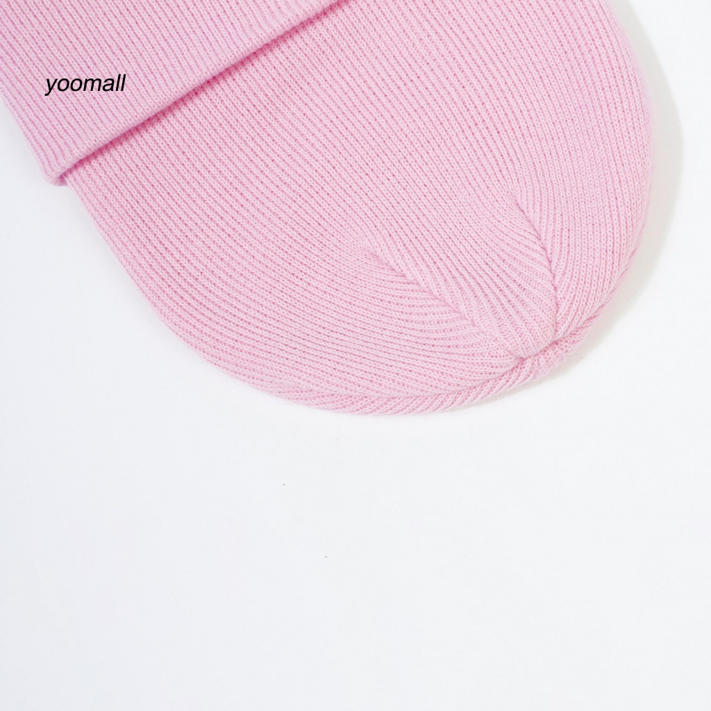 Mũ Beanie Dệt Kim Dày Dặn Màu Kẹo Ngọt Thời Trang Mùa Đông Cho Bé