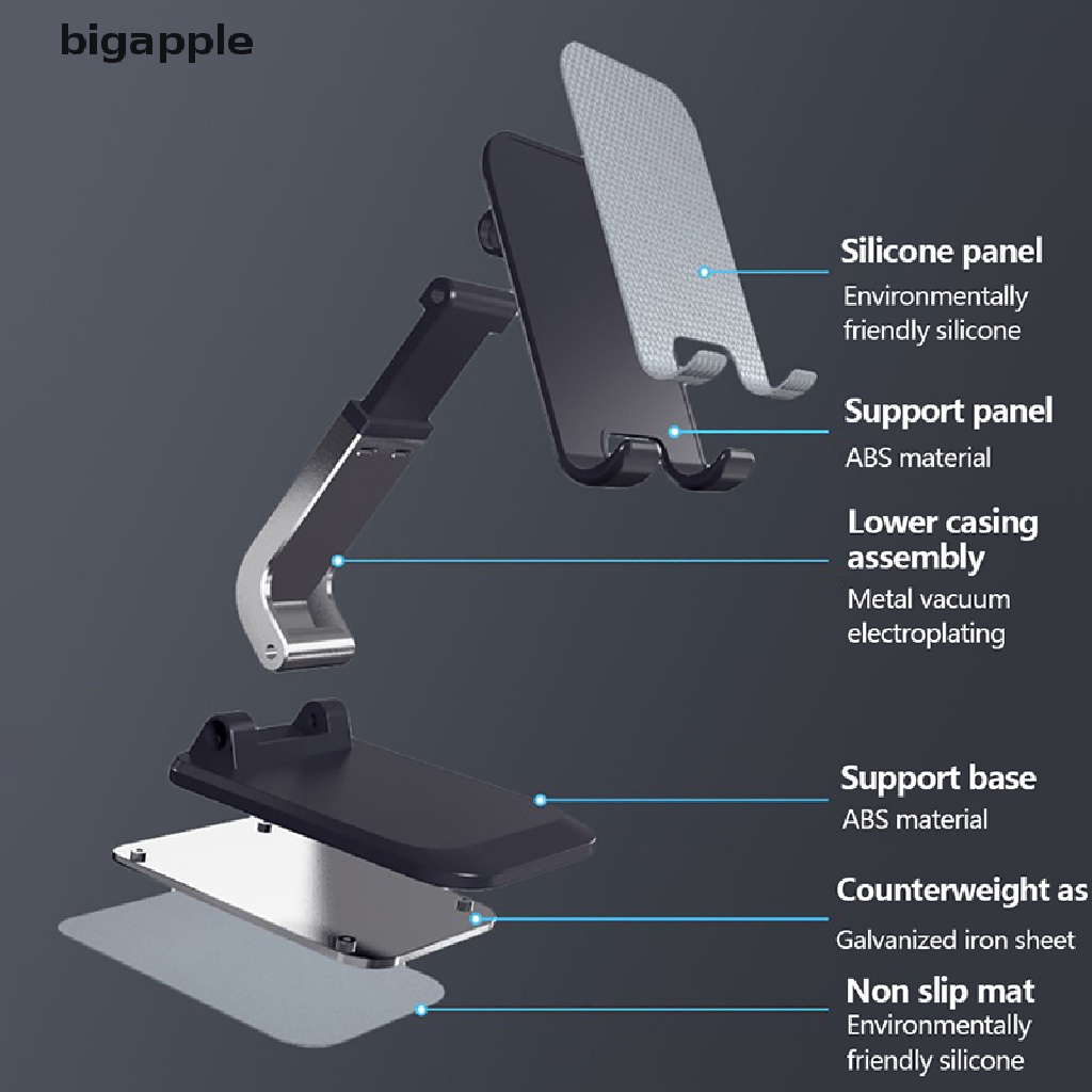 Giá Đỡ Điện Thoại / Máy Tính Bảng Bằng Hợp Kim Nhôm Có Thể Gấp Gọn Tiện Dụng