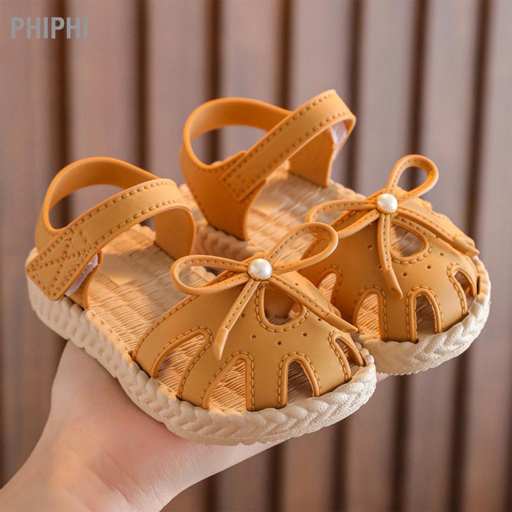 PHIPHI Giày Sandal Bé Gái Đế Mềm Chống Trơn Trượt Mũi Kín Dễ Thương Nh