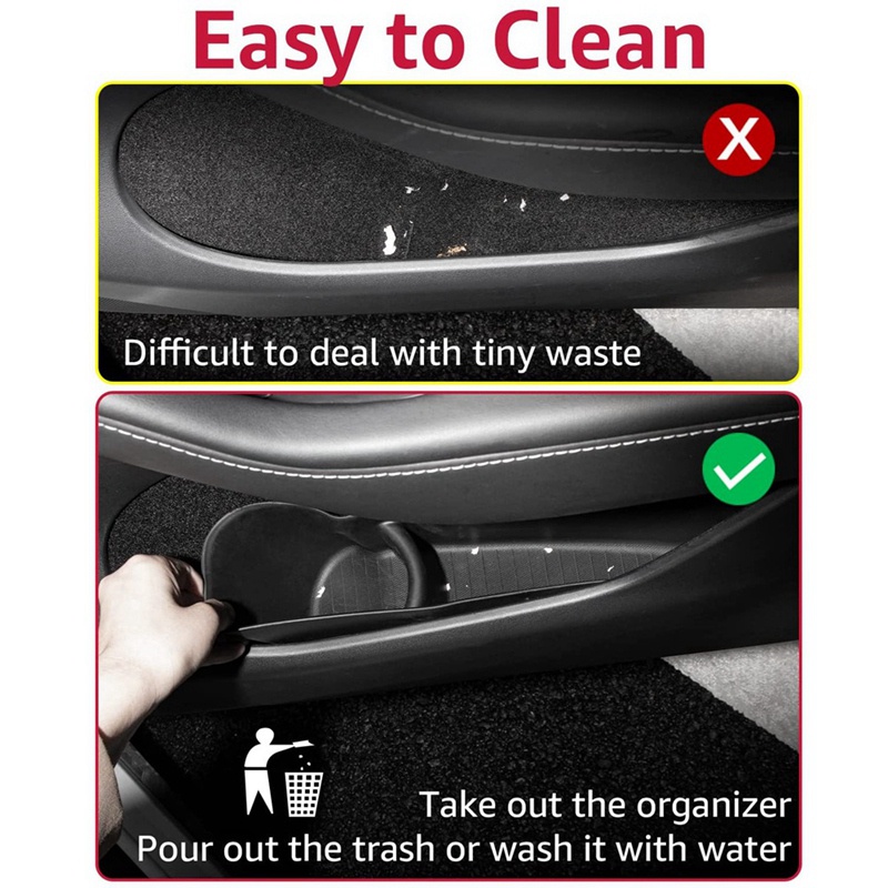 Bộ 4 Hộp Đựng Vật Dụng Gắn Cửa Trước Sau Thay Thế Cho Tesla Model Y 2021 2022 2023