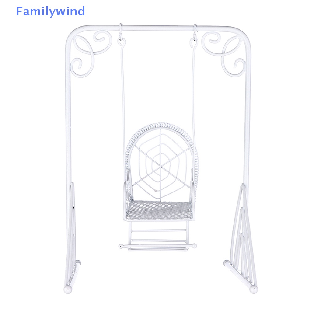 Mô Hình Ghế Xích Đu Màu Trắng Trang Trí Nhà Búp Bê Tỉ Lệ 1: 12