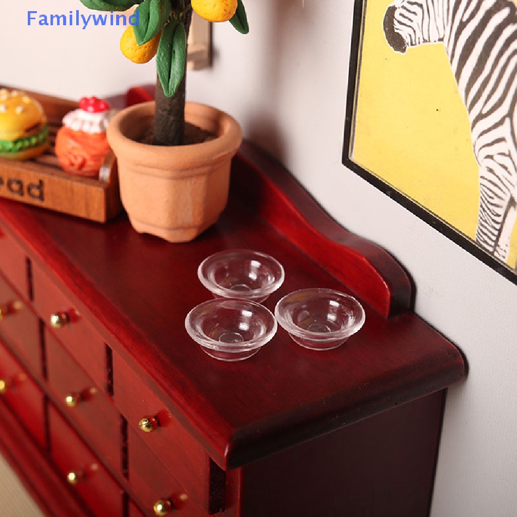 Mô Hình Chén Dĩa Trong Suốt Dùng Trang Trí Nhà Búp Bê Tỉ Lệ 1: 12