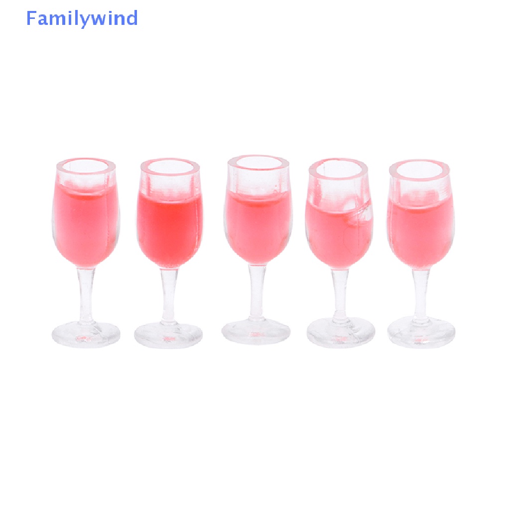 Set 5 Ly Rượu Mini Tỉ Lệ 1 / 12 Dùng Để Trang Trí Nhà Búp Bê