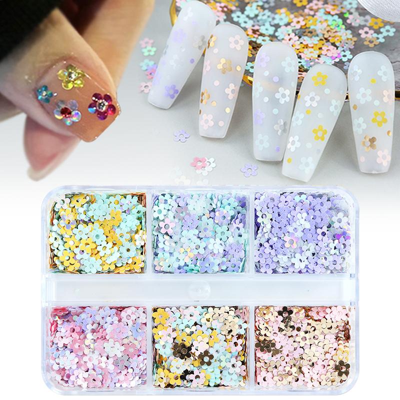 Hộp 6 ngăn UR SUGAR đựng phụ kiện trang trí móng tay nghệ thuật