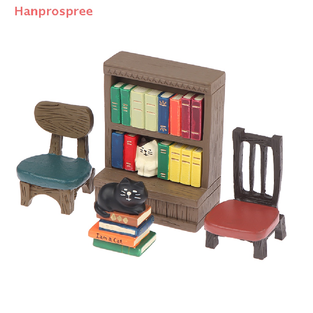 Mô Hình Kệ Sách Hình Mèo Đen Tỉ Lệ 1: 12 Trang Trí Nhà Búp Bê