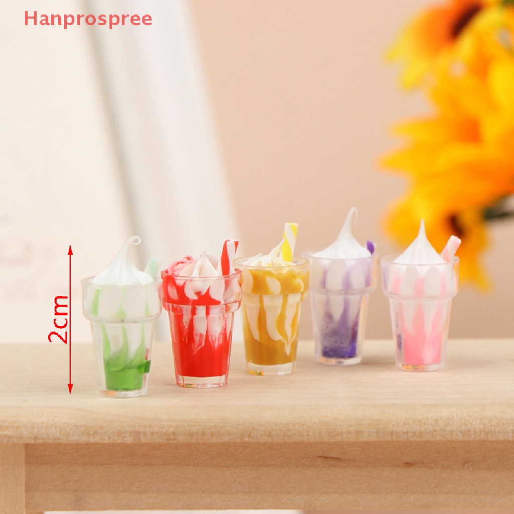 Set 5 Ly Kem / Trà Sữa / Cà Phê Mini Tỉ Lệ 1: 12 Trang Trí Nhà Búp Bê