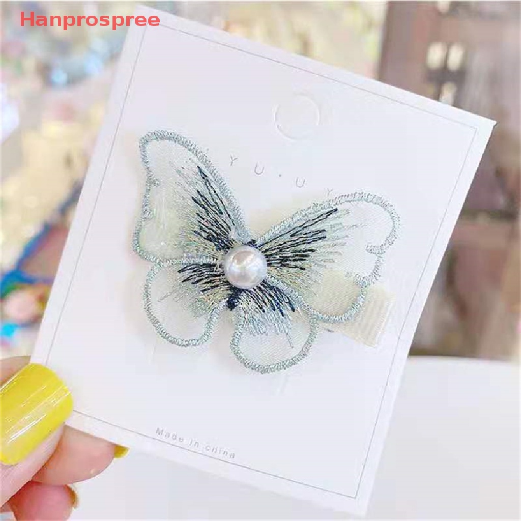 Kẹp Tóc Hình Bướm Phối Ren Dễ Thương Cho Nữ