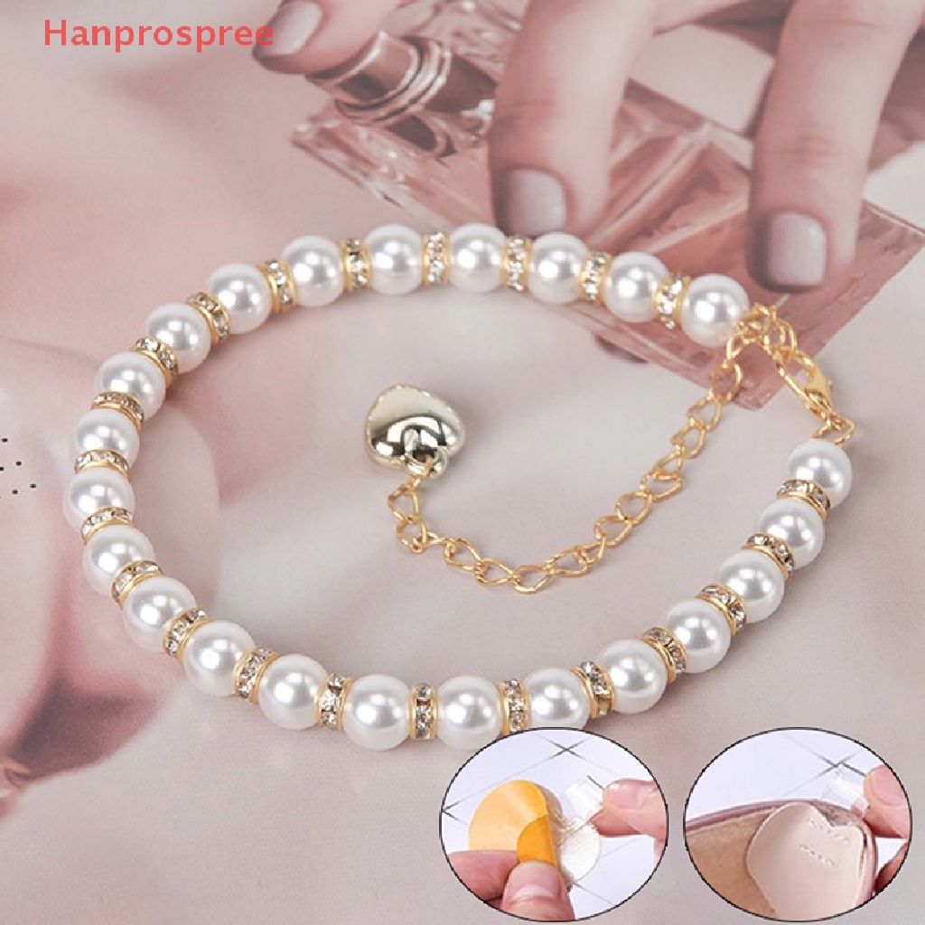 1 Cặp Dây Đeo Mắt Cá Chân Đính Đá Và Ngọc Trai Cho Giày Cao Gót