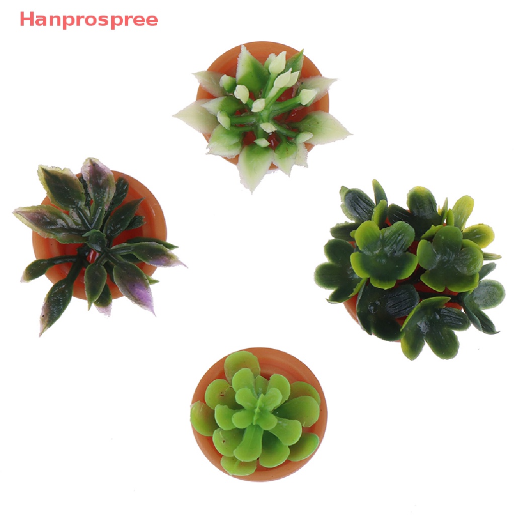 Set 4 Mô Hình Chậu Cây Mini Tỉ Lệ 1: 12 Dùng Để Trang Trí Nhà Búp Bê