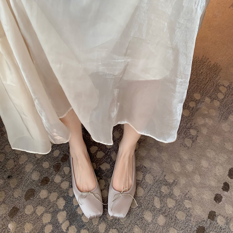 Giày Búp Bê Đính Nơ Phong Cách Pháp Thanh Lịch Dành Cho Nữ