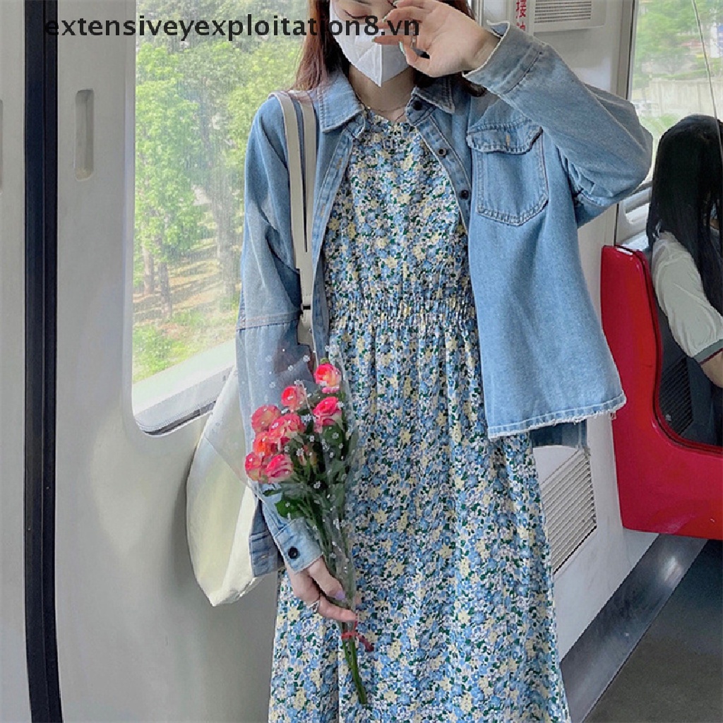 Đầm Hoa Tay Phồng Ngắn Thanh Lịch Cổ Điển Cho Nữ [vn]