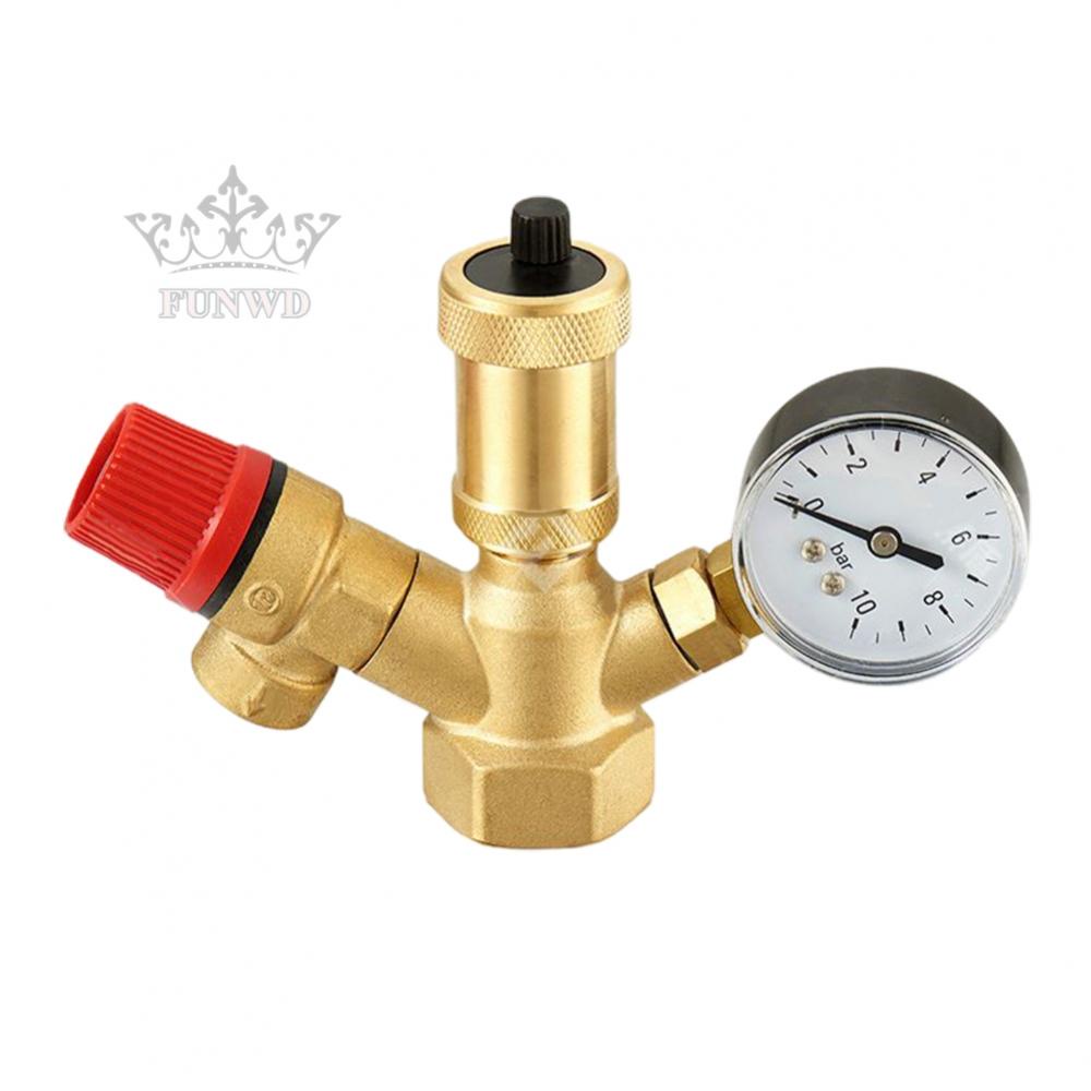 【FUNWD】Environ Boiler Safety Group Valve 3 Bar To 50kW Brass Golden Relief Valve