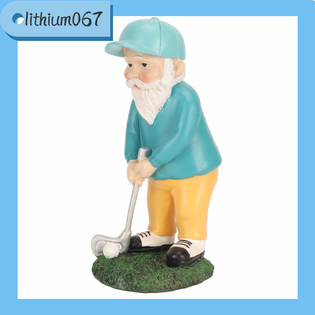 Lithium067 Golfer Vườn Gnome Tinh Tế Hình Ảnh Sống Động Chống Thời Tiết Chơi Golf Tượng Trang Trí Cho Bãi Cỏ Phong Cảnh