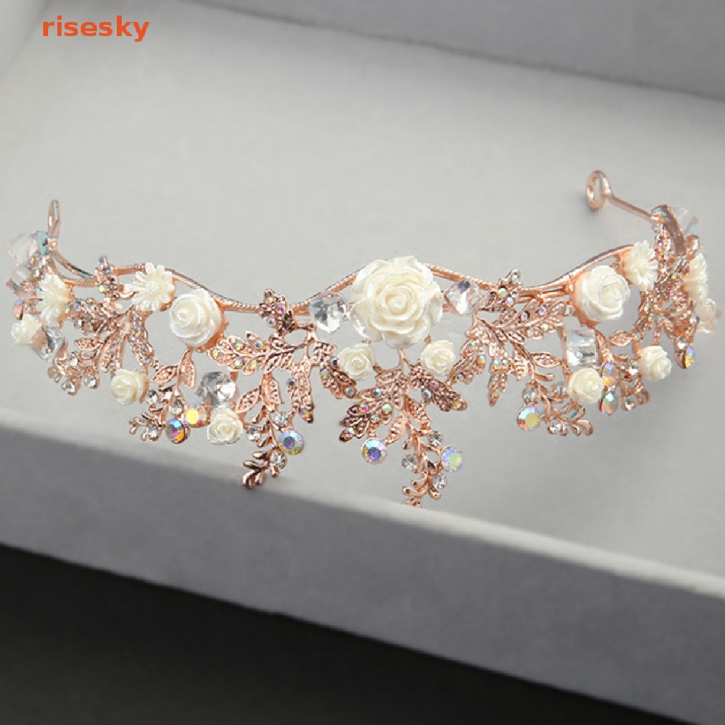 Vương Miện Cài Tóc Đính Đá Pha Lê Sang Trọng Cho Cô Dâu