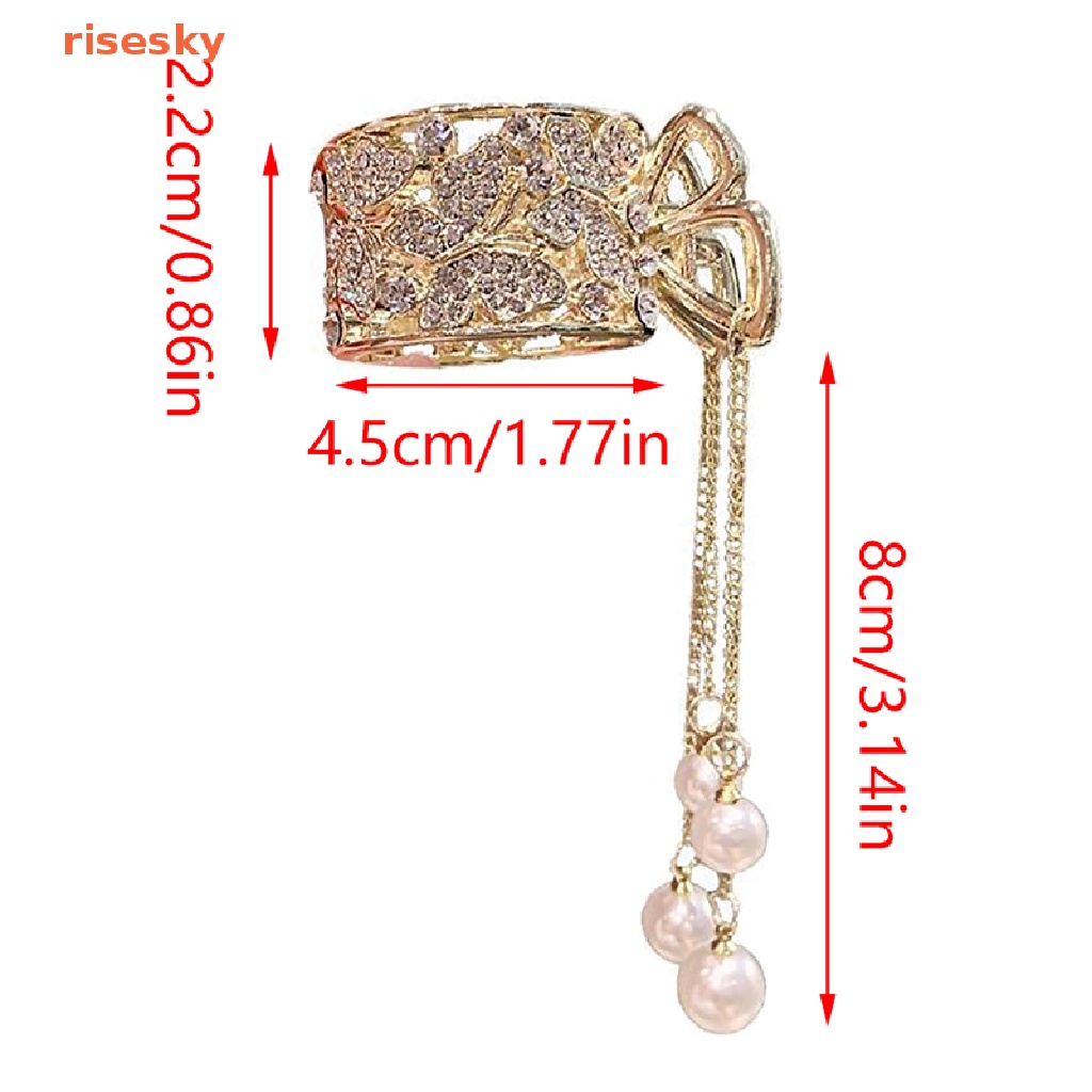 Kẹp Tóc Đính Ngọc Trai Giả Phối Tua Rua Xinh Xắn Cho Nữ