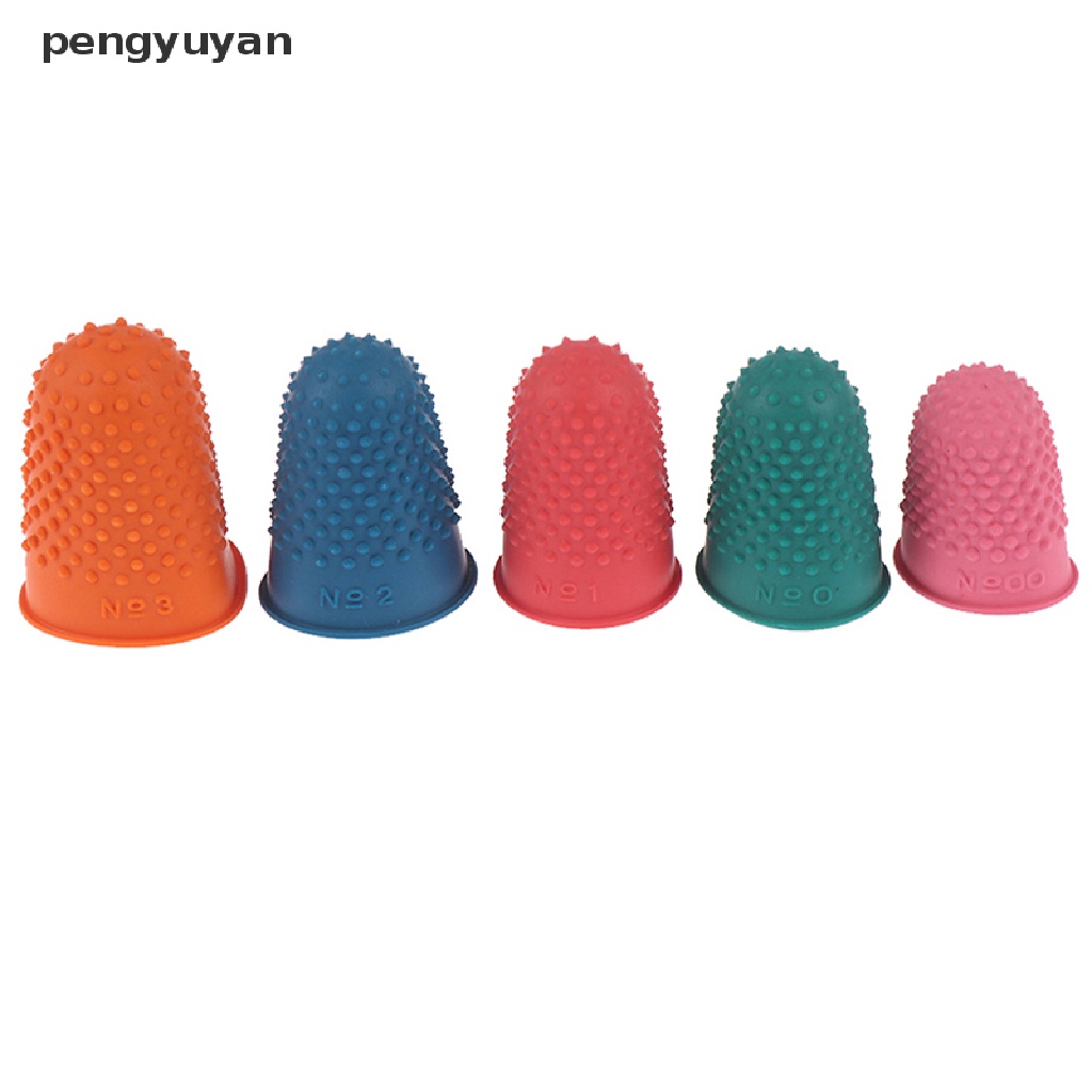 [pengyuyan] Set 5 Miếng Cao Su Hình Nón Bảo Vệ Ngón Tay May Vá Thủ Công [Mới]