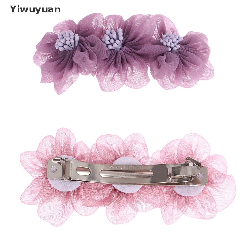 Kẹp Tóc Hình Hoa Trà Đính Ngọc Trai Màu Trắng Hồng Thanh Lịch Kiểu Hàn Quốc < Yiwuyuan >