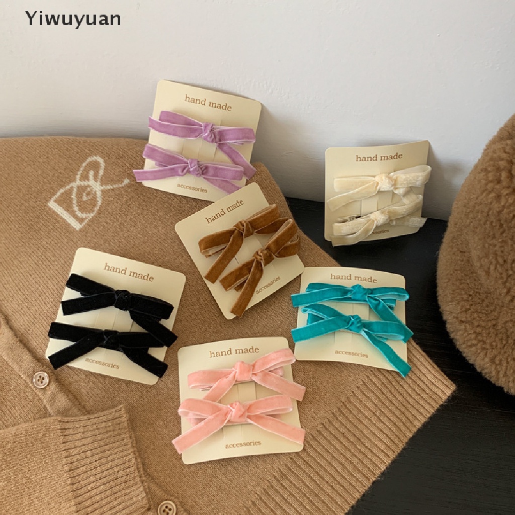 &lt; Yiwuyuan &gt; Kẹp Tóc Hình Nơ Bằng Nhung Phong Cách Vintage Cho Nữ Giảm Giá