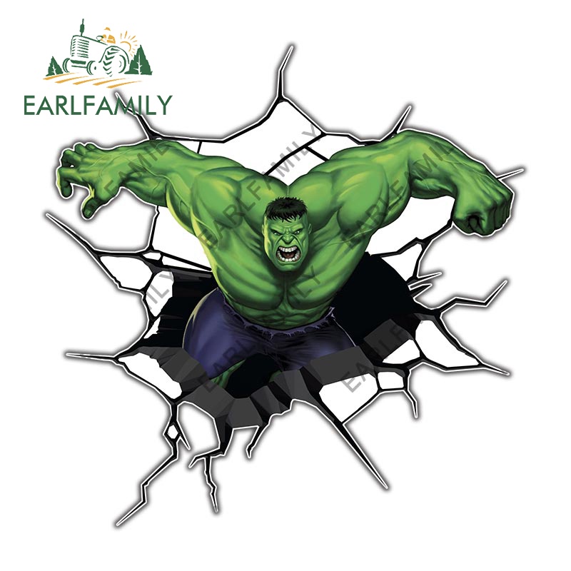 Đề Can 13cm Hình Hulk Marvel Dán Trang Trí Thân Xe Hơi / Laptop / Xe Máy