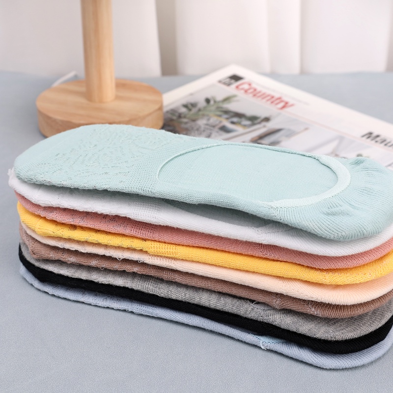 Vớ Thuyền Cotton Vô Hình Chống Trượt Siêu Mỏng Thoáng Khí Thời Trang Xuân Hè