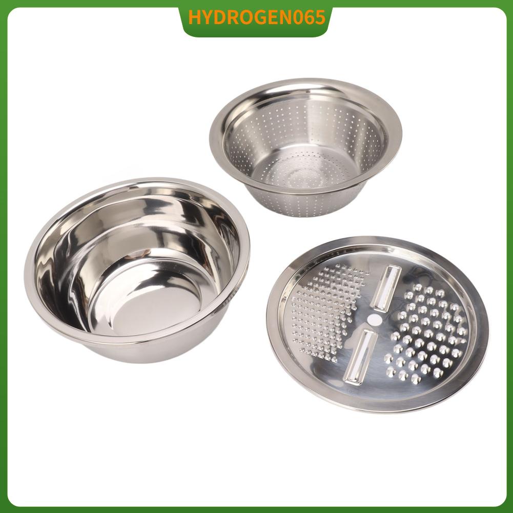 Hydrogen065 3 Thép Không Gỉ Thoát Rổ Dụng Cụ Cắt Rau Củ Trong 1 Nhà Bếp Đa Năng Julienne Xay Salad Máy Làm Bát