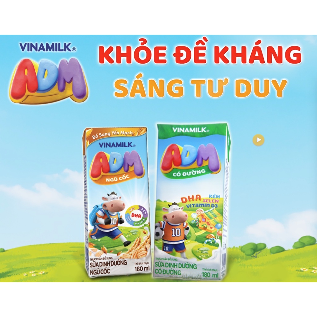 2 Thùng Sữa dinh dưỡng Vinamilk ADM Gold Hương socola Hộp 110ml -48 hộp/Thùng