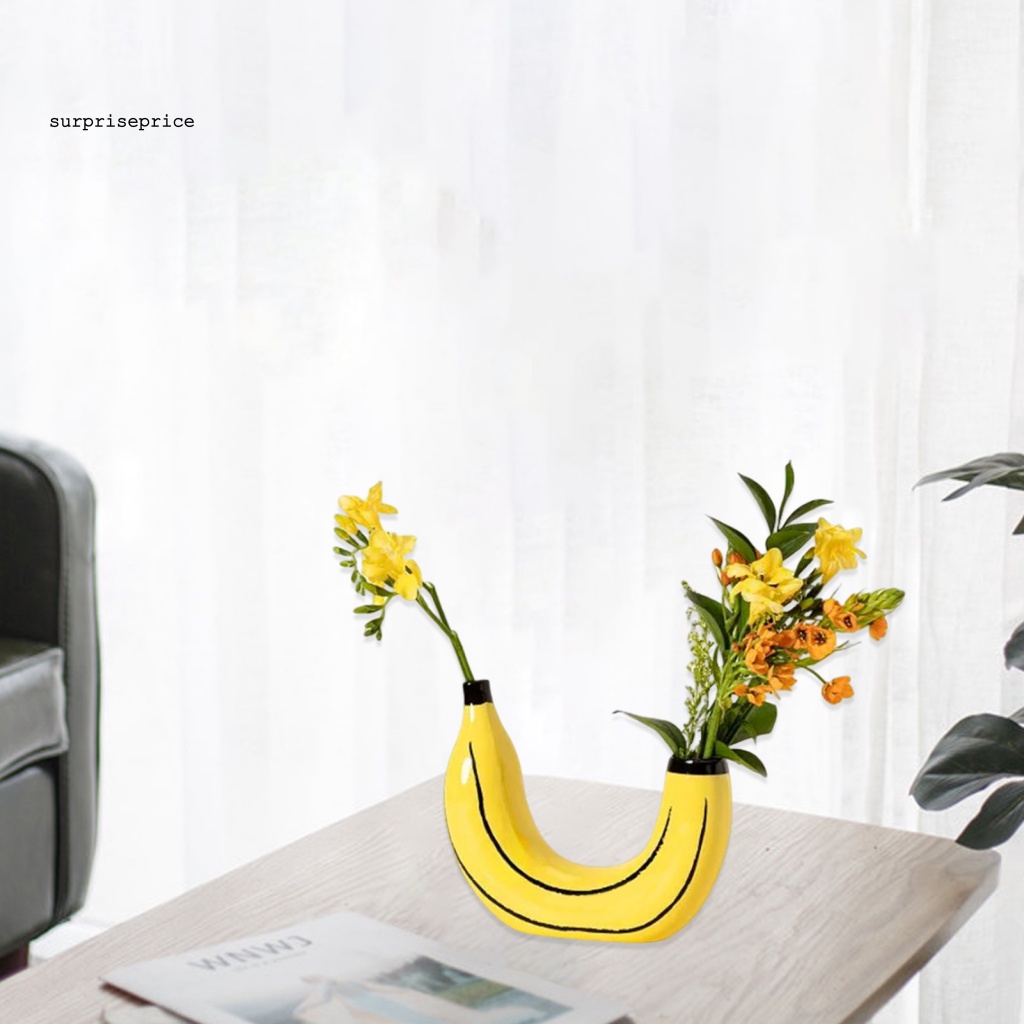 Lọ Hoa Hình Quả Chuối Hai Đầu Sáng Tạo Dùng Trang Trí Phòng Khách / SPA