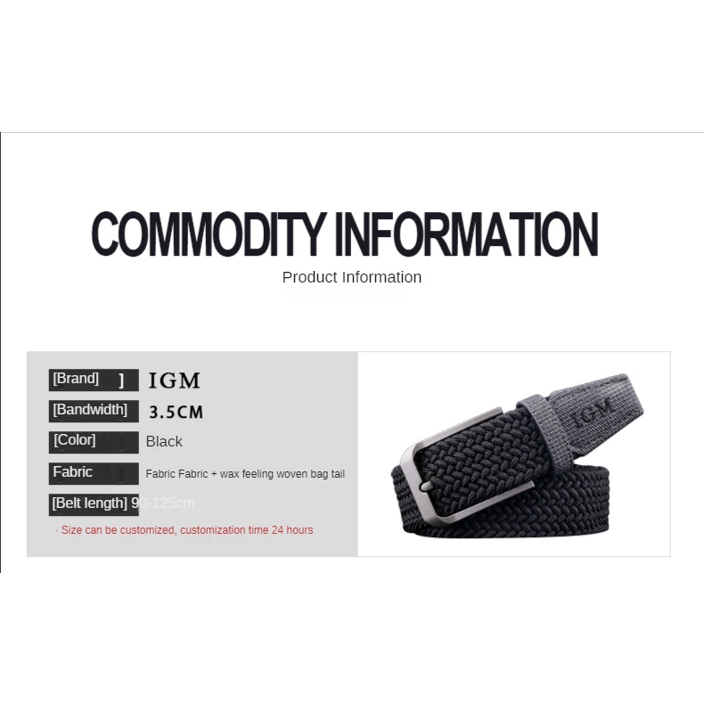 Thắt Lưng Bện Dây Vải Canvas Co Giãn Không Xốp Phong Cách Quân Đội Trẻ Trung Cho Nam