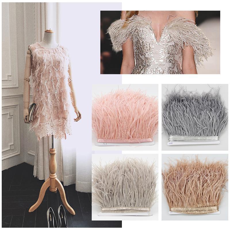 1 yard Dây Ruy Băng Đà Điểu Lông Vũ Nhiều Màu Sắc Dùng May Váy / Váy
