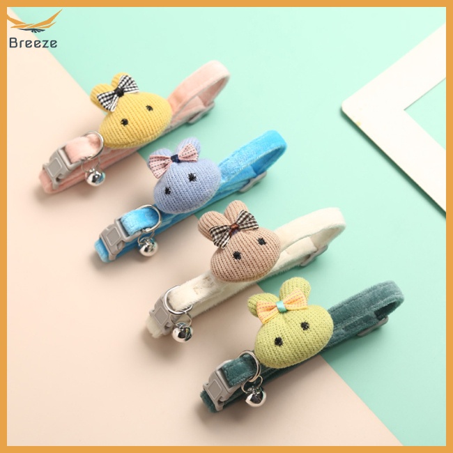 Vòng Cổ Thú Cưng Gắn Chuông Hình Thỏ Hoạt Hình Có Thể Điều Chỉnh Kích Thước