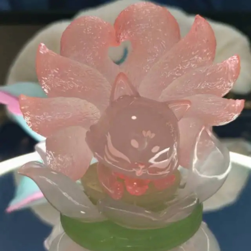 Đồ trang trí Búp Bê Cáo Chín Cáo Hoa Sen Có Thẻ Treo Trang Trí