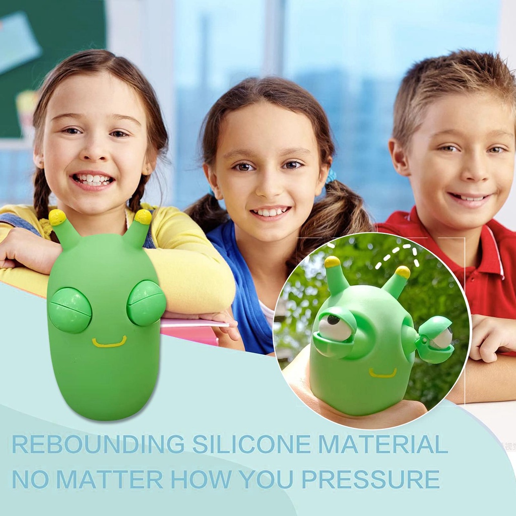 (MớI) Đồ Chơi BóP Squishy HìNh Con Sâu MàU Xanh Lá B4Q1