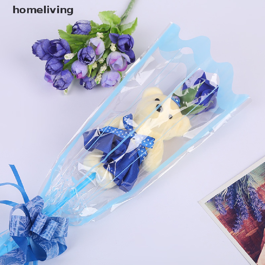 Bó Hoa Hồng Sáp Gấu Bông Nhân Tạo Làm Quà Tặng Ngày Cưới / Trang Trí Nhà Ở