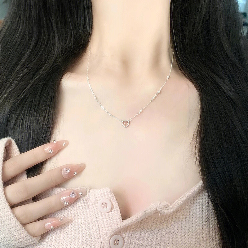 [F &amp; X] Dây Chuyền Kim Cương Ngọc Trai Hồng Nhẹ Nhàng Sang Trọng Quà Tặng Sinh Nhật Ngọt Ngào Cho Nữ