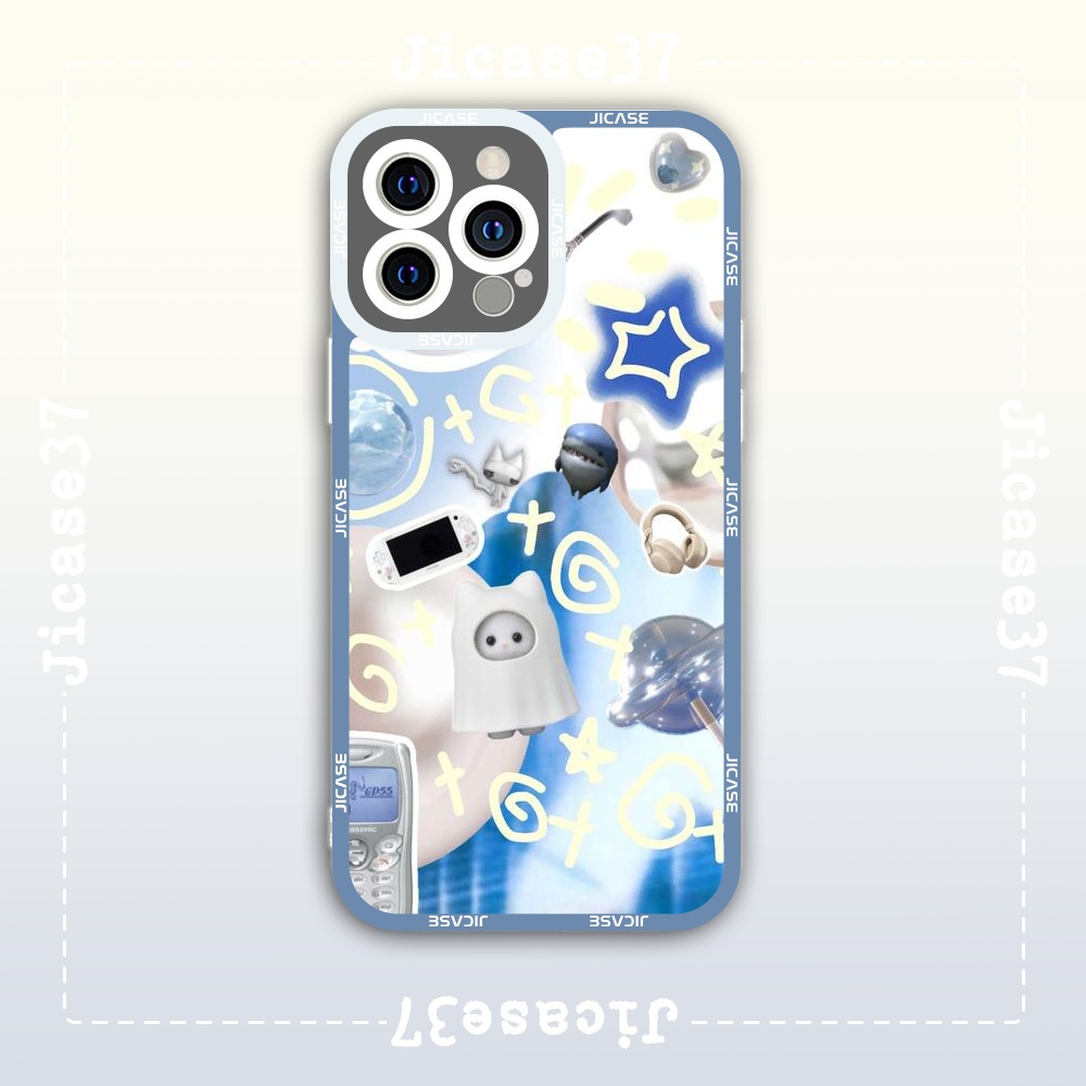 Ốp lưng iphone cạnh vuông Jicase Mèo Con Kitty Kitten Collage Aesthetic