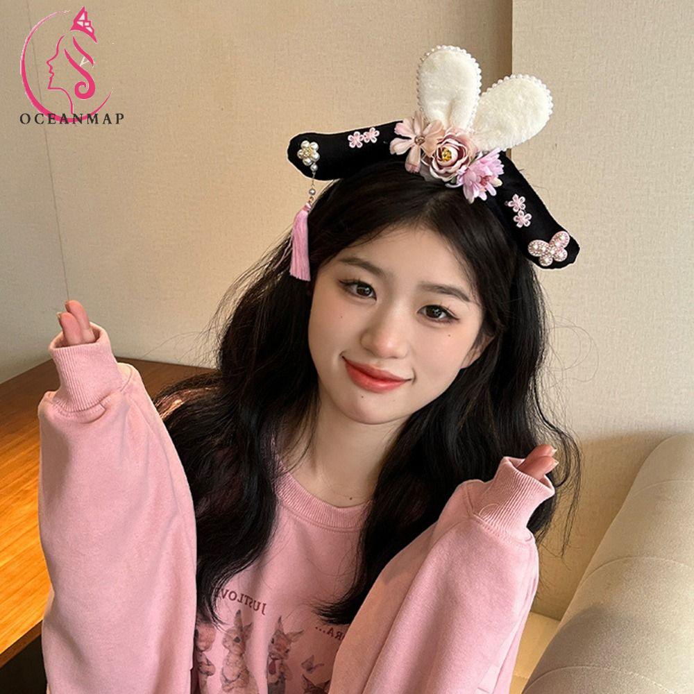 Băng Đô Cài Tóc Họa Tiết Hoa Phong Cách Trung Quốc Cổ Điển Cho Bé Gái