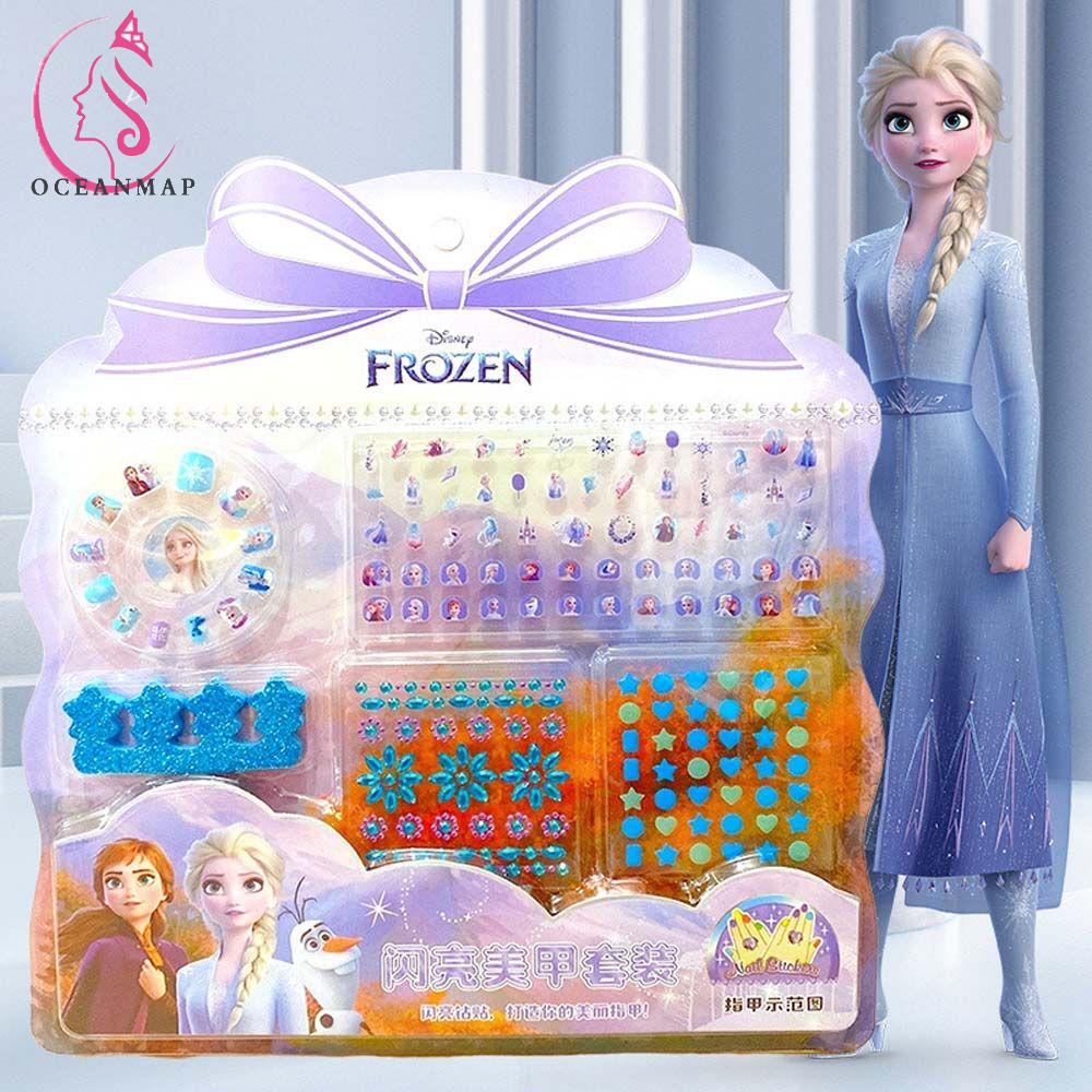 Bộ Đề Can Dán Móng Tay 3D Hình Công Chúa Sophia Màu Trắng